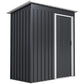 5 x 3 FT Outdoor Storage Shed with Sliding Door and Sloped Roof, Steel Frame Garden Shed Tool Equipment, Black