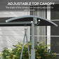 2-Seater Outdoor Porch Swing with Adjustable Canopy and Table, Patio Swing Chair for Garden, Poolside, Backyard, Black