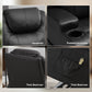 Power Lift Recliner Chair for Elderly, PU Leather Lift Chair with Thick and High Back, Footrest, Remote, Side Pockets, Cup Holders, Reclining Sofa for Living Room, Black