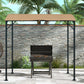 7' x 5' Garden Grill Canopy, BBQ Grill Gazebo Tent with Steel Frame and Hooks, Outdoor Sun Shade, Dark Brown