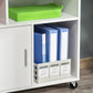 Lateral Filing Cabinet with Open Storage Shelf, Printer Stand Home Office Mobile File Cabinet with Wheels, Lockable Drawer, White
