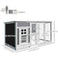 63" Grey Wooden Chicken Coop with PC Roof & Nesting Box