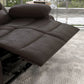 Reclining Loveseat Sofa with Pullback Control Footrest, Leather Manual Recliner for Living Room, Easy Cleaning & Assembly, Brown