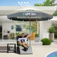 8.5 ft Outdoor Market Table Umbrella, Round Patio Umbrella with Tilt and Crank for Garden, Backyard, Deck, Dark Grey