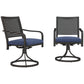 Patio Swivel Chairs with Cushion, Outdoor Swivel Rocker with Curved Armrests, Red