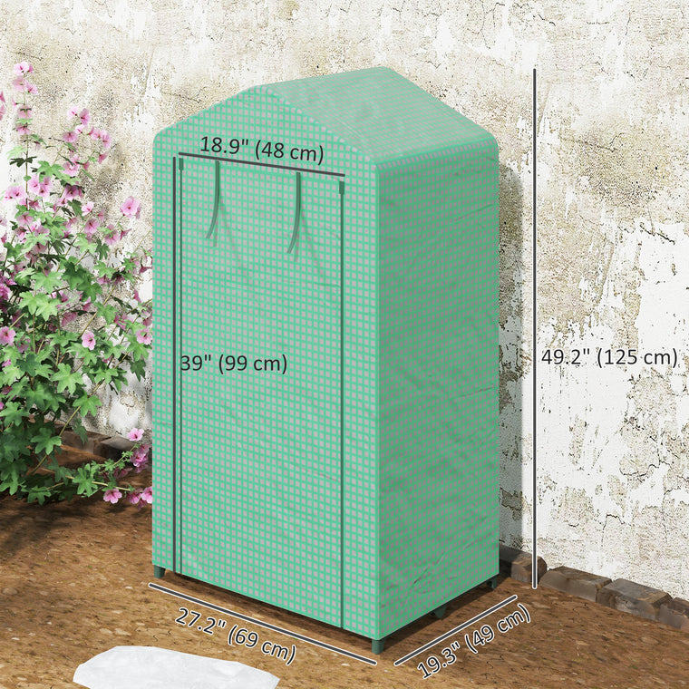 Green 3-Tier Mini Greenhouse with Steel Frame