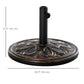 29 lb Heavy Duty Concrete Umbrella Base, 19" Round Parasol Holder for Outdoor, Garden, Backyard, Deck, Bronze
