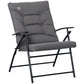 Foldable Lounge Chair, Fabric Upholstered Recliner, Outdoor Lounger with Armrest, Metal Frame for Backyard, Blue