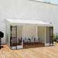10' x 13' Wall Pergola, Outdoor Gazebo with 2 Curtains and 2 Nettings, UV Resistant, for Patio, Deck, Beige