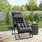 Padded Zero Gravity Chair, Folding Recliner Chair, Patio Lounger with Cup Holder, Adjustable Backrest, Removable Cushion for Outdoor, Deck, Poolside, Red
