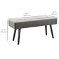 39 Inches Upholstered Bedroom Bench, Modern End of Bed Bench with Steel Legs, Grey