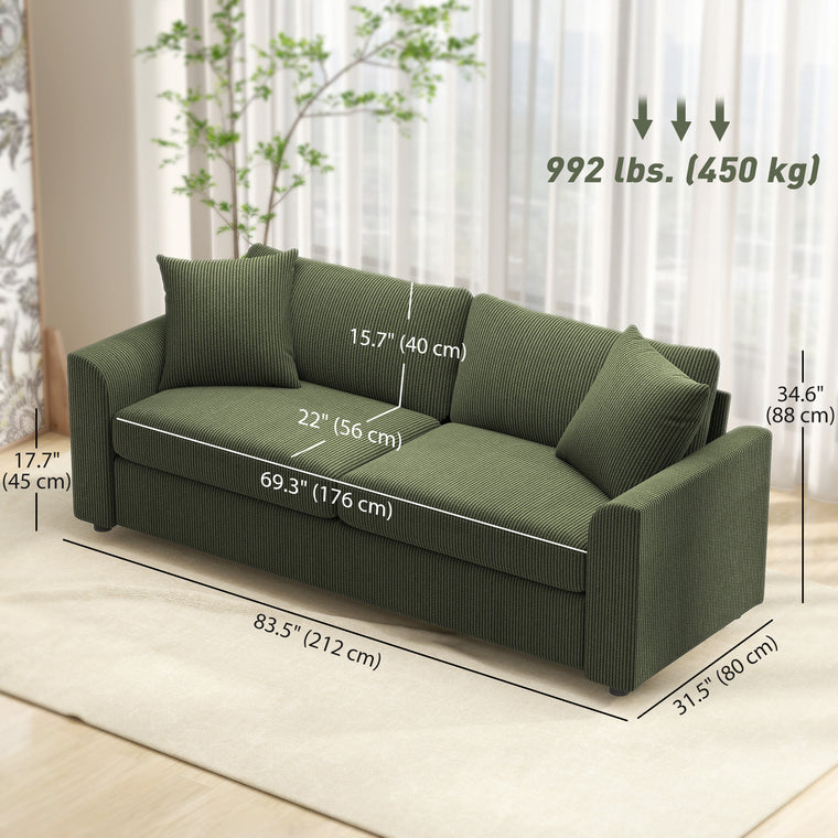 83.5" 3-Seater Sofa with Pocket Spring