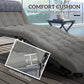 2-Piece Folding Lounge Chairs with Adjustable Backrest, Tanning Chair with Cushion, Side Pocket, Headrest, Beige