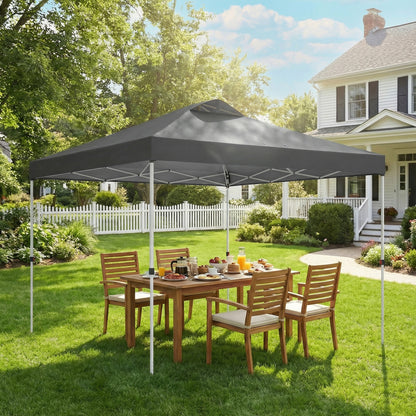 9.8' x 9.8' Dark Grey Waterproof Pop-Up Canopy Tent