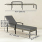 Chaise Lounge Chairs Outdoor, Set of 2 Wicker Patio Lounge Chairs with 5-Level Adjustable Backrest, Cushion
