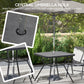 Square Outdoor Table, Patio Bistro Coffee Table with Faux-marbled Top and 42mm Umbrella Hole for Garden, Dark Grey