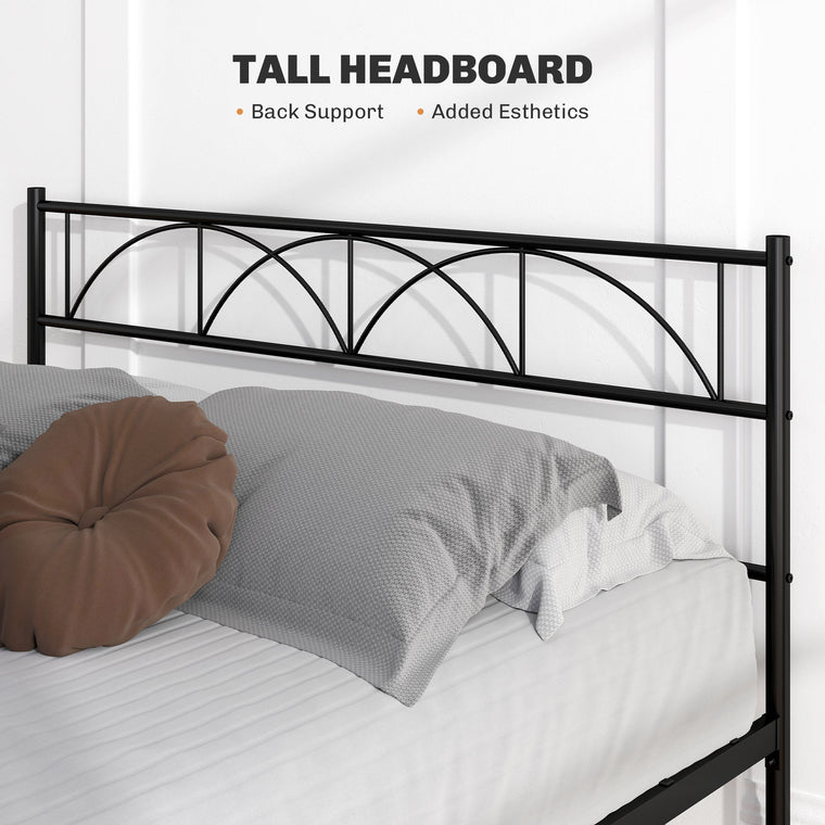 Full Metal Platform Bed Frame with Headboard