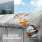 Portable Shed, Outdoor Storage Shed Tent with Roll-up Zipper Door and Removable Sidewalls, Light Grey