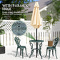 3 Pieces Patio Bistro Table and Chairs Antique Green