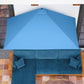 8ft Half Round Balcony Umbrella with 5 Ribs