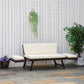 Convertible Rattan Sofa Bed Chaise Lounge Wicker Loveseat Armchair Double Seat with Cushion All Weather Patio Furniture Brown