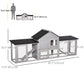 Large Rabbit Hutch Wood Bunny Cage Outdoor Guinea Pig House with Double Runs Slide Out Tray Ramps
