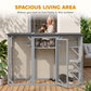 44.1" H Cat Cage, Indoor Outdoor Wooden Enclosure Pet House, Small Animal Cage Hutch, Suitable for Rabbit, Dogs, Kitten, Crate Kennel with Waterproof Roof, Multi-Level Platforms, Lock, Grey