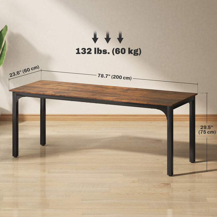 79" Computer Desk with Metal Legs - Rustic Brown
