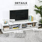Lighted TV Stand for TVs up to 75", TV Cabinet with Storage for Living Room, High Gloss White