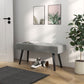 39 Inches Upholstered Bedroom Bench, Modern End of Bed Bench with Steel Legs, Grey