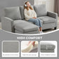 L-Shape Sofa, Modern Sectional Couch with Ottoman, Corner Sofa for Living Room, Light Grey