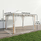 10' x 12' Patio Gazebo, UPF50+ Double Roof Outdoor Gazebo Canopy Shelter with Netting for Backyard, Patio, Cream White