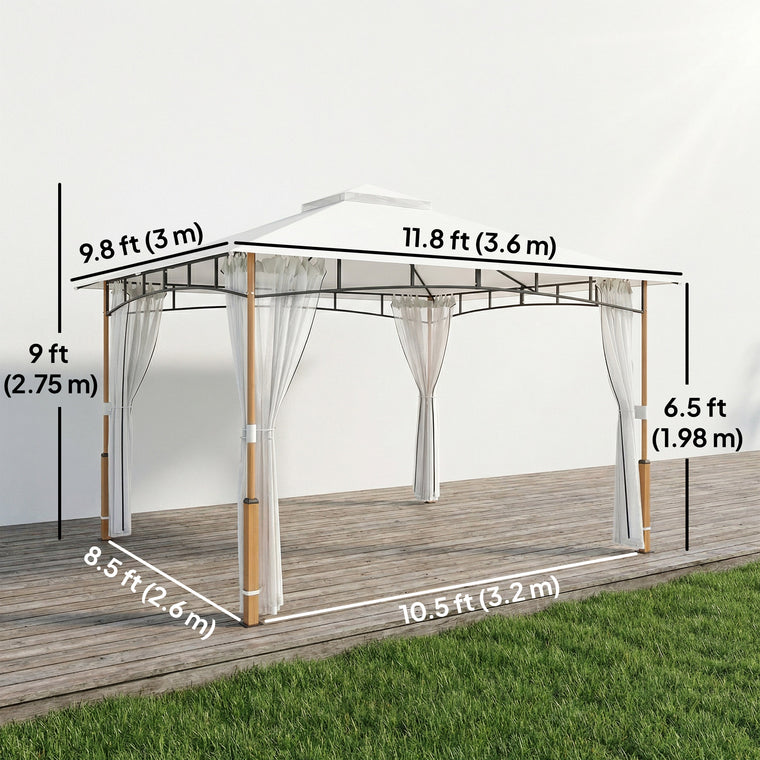 10' x 12' Double Roof Gazebo with Netting