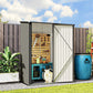 5' x 3' Outdoor Storage Shed, Steel Garden Shed with Single Lockable Door, Tool Storage Shed for Backyard, Grey