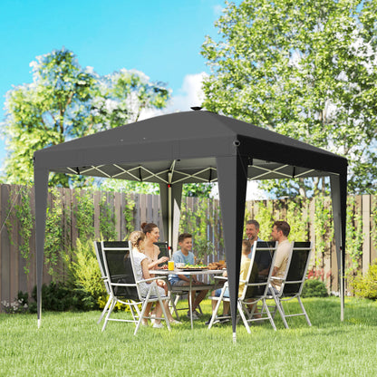 10' x 10' Black Pop-Up Canopy Tent with Light & Remote