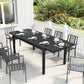 Expandable Patio Dining Table for 8-10 People, 60.6"/84.3" Aluminum Outdoor Dining Table with Adjustable Foot Pads
