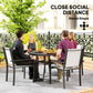 5 Piece Outdoor Dining Set with Round Table and 4 Stackable Chairs, for Backyard, Lawn, Deck, Balcony, Pool Side