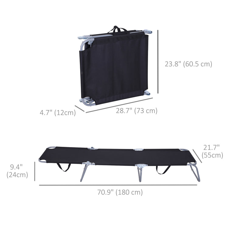 Black Folding Chaise Lounge with Mesh Fabric