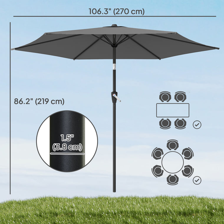 9' Outdoor Table Patio Umbrella with Tilt & UV Protection