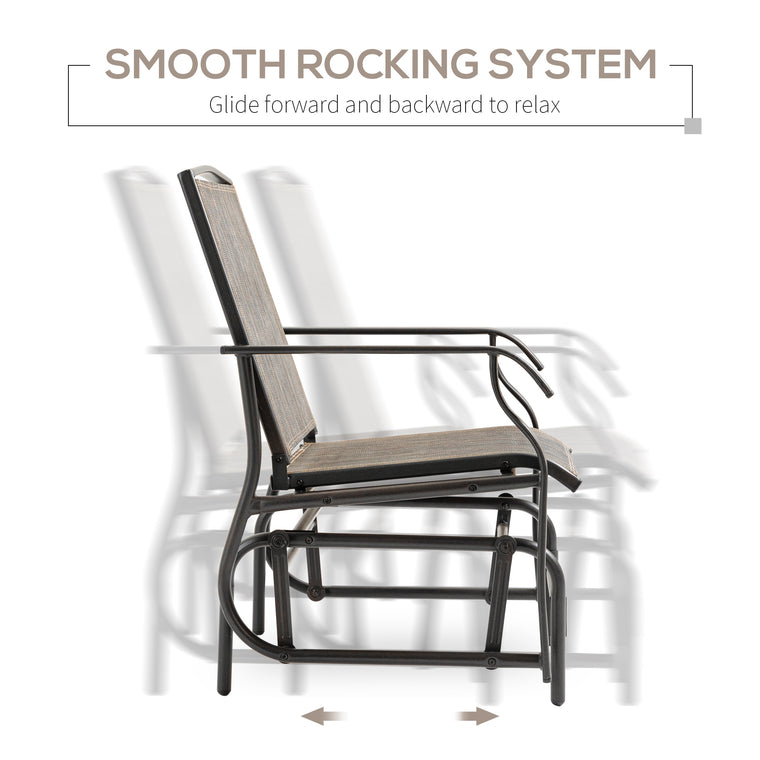 Set of 2 Outdoor Glider Chairs with Mesh Fabric