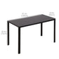 Rectangular Kitchen Table for 4 People, Dining Table with Tabletop Tempered Glass for Dining Room, Living Room, Black