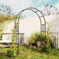 7.3ft Steel Garden Arch Trellis, Garden Arbor Trellis for Climbing Plants Roses Wisteria Vines, Flower Arch Wedding Arch Stand for Bridal Party Ceremony Decoration, Black