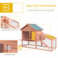 2 Tier Rabbit Hutch Outdoor Bunny House Guinea Pig Cage with Removable Tray, Ramp, Asphalt Roof