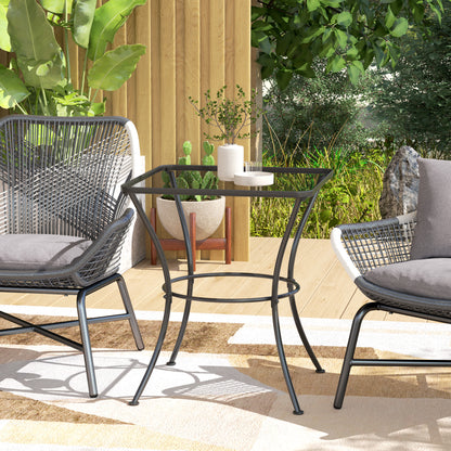 23.6" Square Metal Bistro Table