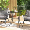 Square Garden Metal Bistro Table Outdoor Patio Coffee Side Desk 23.6