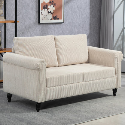Vintage 2-Seater Loveseat Sofa with Rolled Arms