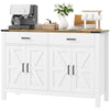 Farmhouse Sideboard Buffet Cabinet with Drawers - White