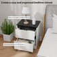 Nightstands Set of 2, Modern Bedside Tables with 2 Drawers, End Side Tables for Bedroom, White