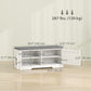 Shoe Bench with Cushion Shoe Storage Bench with Doors Adjustable Shelves for Entryway, White