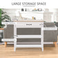 30" Console Table, Modern Narrow Entryway Table with Drawer and 2 Shelves, Sofa Table for Living Room, Hallway, White
